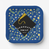 卒業パーティフラワーズ紙プレート ペーパープレート (正面)