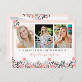 卒業パーティフローラ幾何赤面バラ金ゴールド ポストカード (正面/裏面)