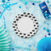 卒業パーティブラックタッセルキャップ ペーパープレート (パーティー)