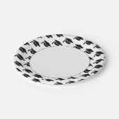 卒業パーティブラックタッセルキャップ ペーパープレート (アングル)