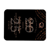 卒業パーティブラックバラ金ゴールドスター招待 マグネット (横)