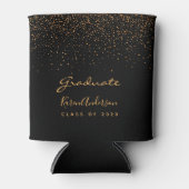 卒業パーティブラック金ゴールド 缶クーラー (正面)