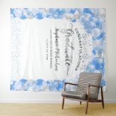 卒業パーティホワイトブルーバルーンストリーマー タペストリー (インサイチュ(横))