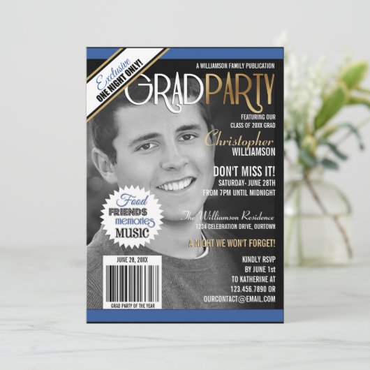 卒業パーティマガジンカバー招待状 招待状 (スタンド正面)