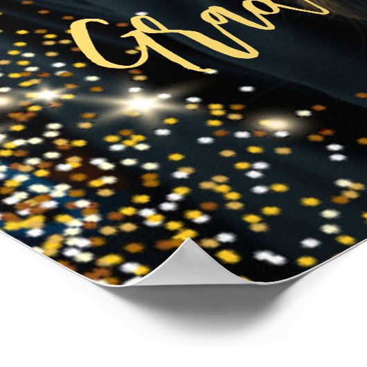 卒業パーティモダンの写真の歓迎サイン ポスター (角)