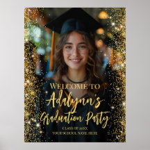 卒業パーティモダンの写真の歓迎サイン