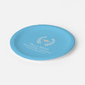 卒業パーティライトブルーパーソナライズされた ペーパープレート (アングル)