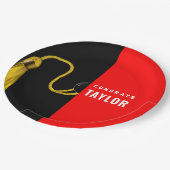 卒業パーティレッド紙プレート ペーパープレート (アングル)