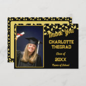 卒業パーティーおめでとうございます写真のパーソナライズ サンキューカード (正面/裏面)