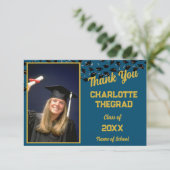 卒業パーティーおめでとうございます写真のパーソナライズ サンキューカード (スタンド正面)