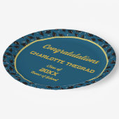 卒業パーティーおめでとうございます写真のパーソナライズ ペーパープレート (アングル)