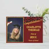 卒業パーティーおめでとうございます写真のパーソナライズ 招待状 (スタンド正面)