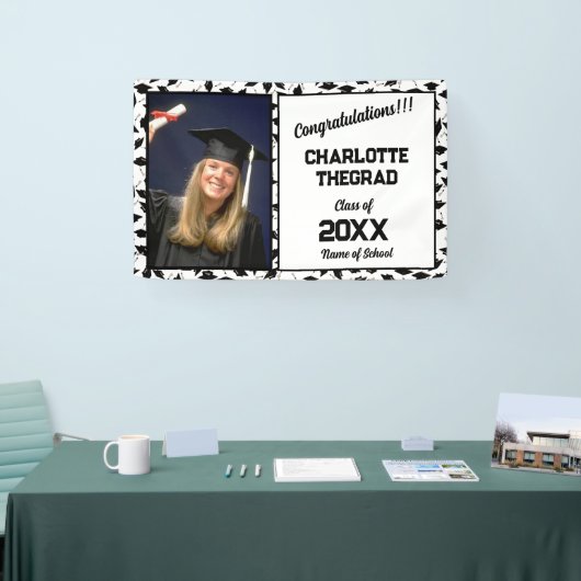 卒業パーティーおめでとうパーソナライズされた 横断幕 (トレードショー)