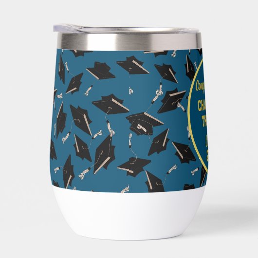 卒業パーティーおめでとうブルーと金ゴールド (右面)