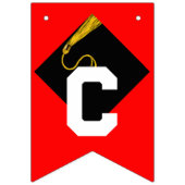 卒業パーティーおめでとう赤 バンティングフラッグ (第2の旗)