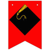 卒業パーティーおめでとう赤 バンティングフラッグ (第1の旗)