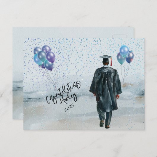 卒業パーティーおめでとう ポストカード (正面/裏面)