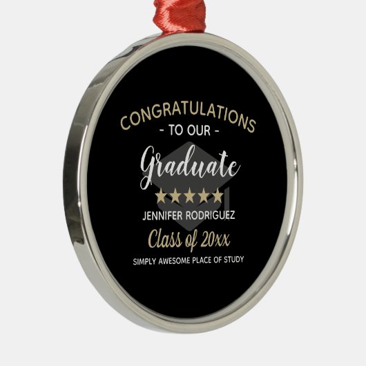 卒業パーティーおめでとう メタルオーナメント (右)