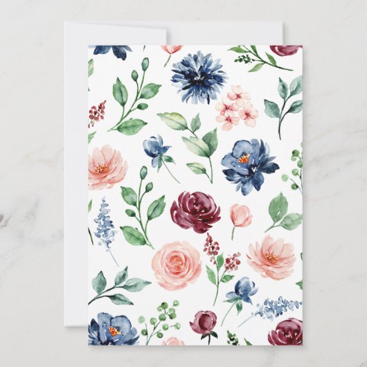 卒業パーティーお祝いで開花 招待状 (裏面)