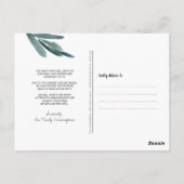 卒業パーティーが水の色の緑を延期 ポストカード (裏面)