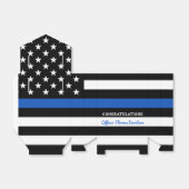 卒業パーティーが細いブルーラインをパーソナライズ フェイバーボックス (折り畳みなし)