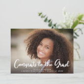 卒業パーティーでドライブの写真クラシック青 招待状 (スタンド正面)