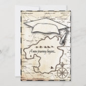 卒業パーティーで成功への旅を地図 招待状 (正面)