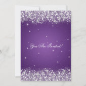 卒業パーティーのきらめくなグリッターの紫色 招待状 (裏面)