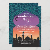 卒業パーティーのアラビアンナイトのモロッコの招待 招待状 (正面/裏面)