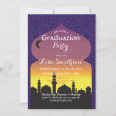 卒業パーティーのアラビアンナイトの紫色の招待 招待状 (正面)