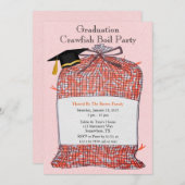 卒業パーティーのカニのゆでパーティーの招待状 招待状 (正面/裏面)