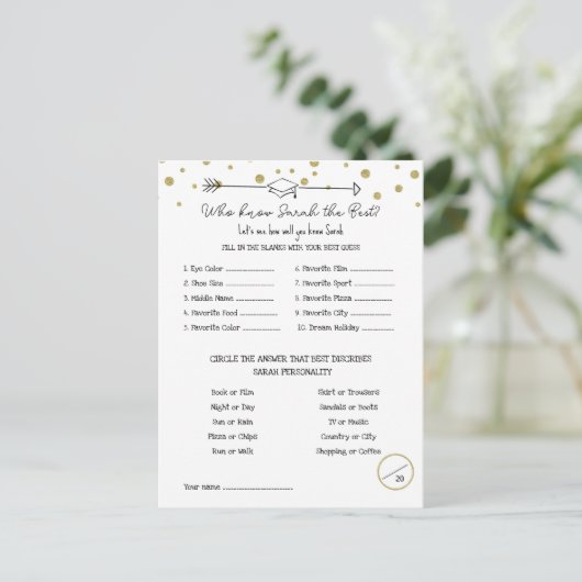 卒業パーティーのゲーム，大学院のゲームを知る， ポストカード (スタンド正面)