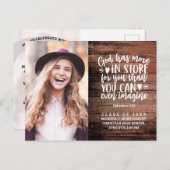 卒業パーティーのバイブルの詩の素朴写真 ポストカード (正面/裏面)