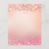 卒業パーティーのピンクローズ金ゴールド予算の招待 チラシ (裏面)