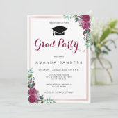 卒業パーティーのフローラフォトカード 招待状 (スタンド正面)
