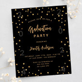 卒業パーティーのブラックスター年予算の招待状 チラシ