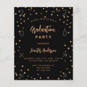 卒業パーティーのブラックスター年予算の招待状 チラシ (正面)