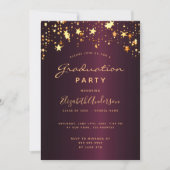 卒業パーティーのブルゴーニュ金ゴールドスター2025 招待状 (正面)