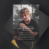 卒業パーティーのミニマル写真 招待状