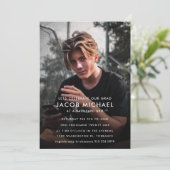 卒業パーティーのミニマル写真 招待状 (スタンド正面)