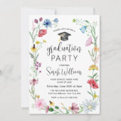 卒業パーティーのワイルドフラワーズ 招待状 (正面)
