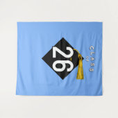 卒業パーティーの写真の背景 タペストリー (正面(横))