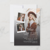 卒業パーティーの写真コラージュ オープンハウス 卒業 招待状 (正面)