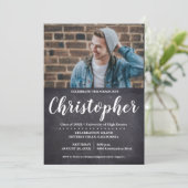 卒業パーティーの写真チョークボード 招待状 (スタンド正面)