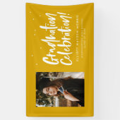 卒業パーティーの写真バナー黄色 横断幕 (縦)