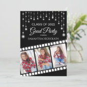 卒業パーティーの写真ムービーリール映画スター 招待状 (スタンド正面)