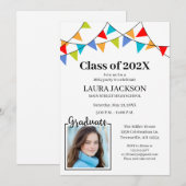 卒業パーティーの写真付き招待状 招待状 (正面/裏面)