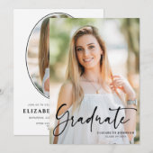 卒業パーティーの写真撮影台本 招待状 (正面/裏面)