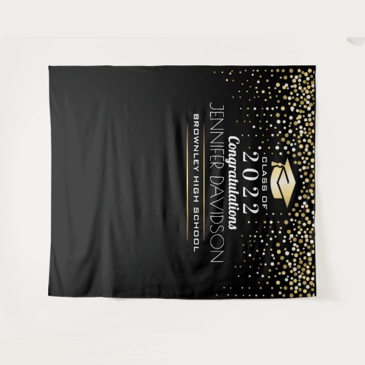 卒業パーティーの写真撮影用背景 タペストリー (正面(横))