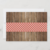 卒業パーティーの写真赤ギンガムBBQバーラップグラッド 招待状 (裏面)